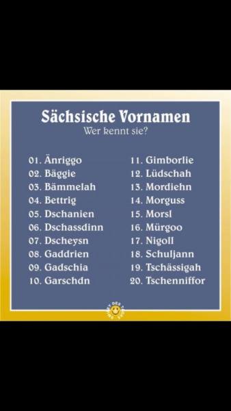 Bild zu Nur ein Scherz und nütscht geschen de Sachsn - Vornamen fürs Baby - Tipps und Ideen