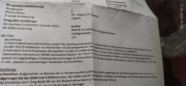 Bild zu RH Negativ Anti D Körper in Ordnung? Kennt sich damit jemand aus? - Schwanger - wer noch? Rund um die Schwangerschaft