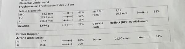Bild zu AU Wert zu klein In Vergleich zu den anderen Werten - Schwanger - wer noch? Rund um die Schwangerschaft