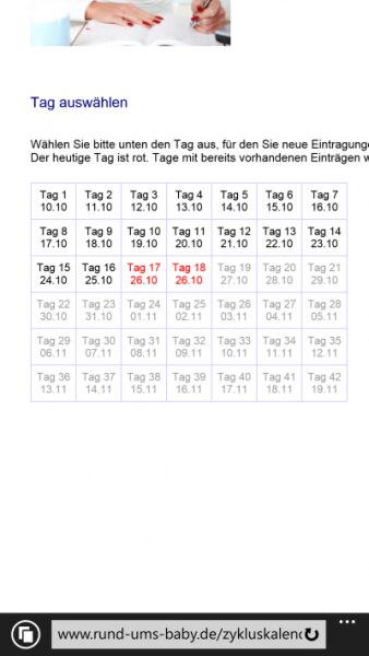 Bild zu komisch mit den Datum beim Kalender,schaut bitte - Kinderwunsch - bitte noch ein Baby