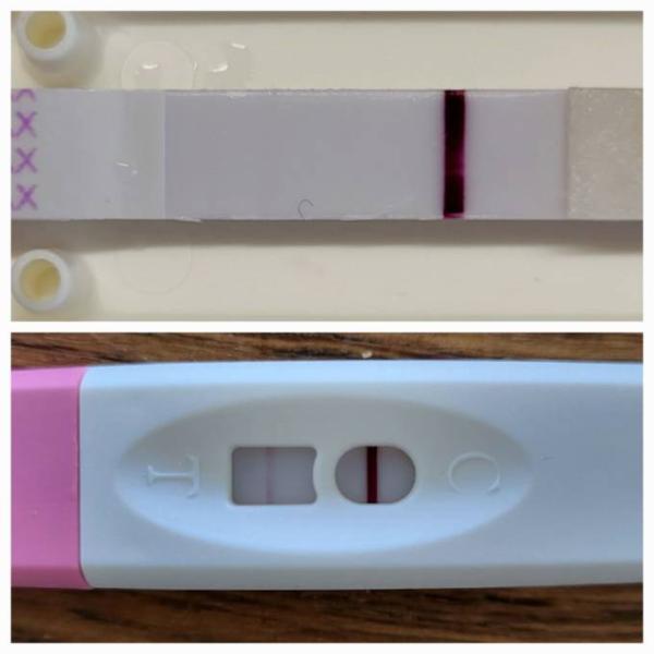 Bild zu Test wird stärker trotz Blutungen - Kinderwunsch - bitte noch ein Baby