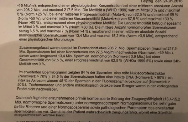 Bild zu Bitte um Hilfe Spermiogramm - Kinderwunschbehandlung