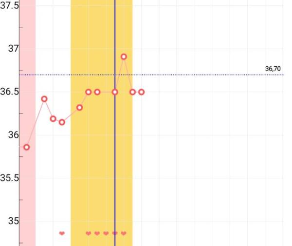 Bild zu Temperaturabfall 2 Tage nach dem Eisprung? - Kinderwunsch - was tun, um schwanger zu werden?