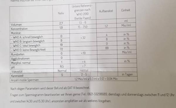 Bild zu Frage zum spermiogram - Kinderwunsch - was tun, um schwanger zu werden?
