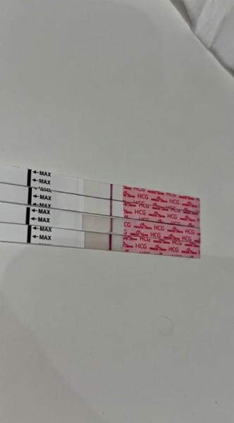 Bild zu Verdunstungslinie bei easy@home SS-Test! - Kinderwunsch - was tun, um schwanger zu werden?