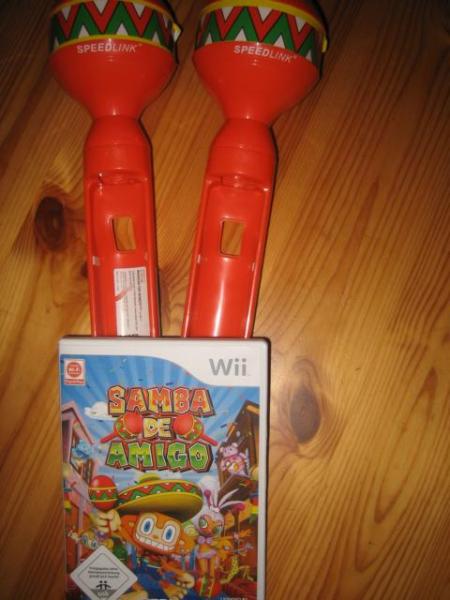 Bild zu Verkaufe WII Samba de Amigo Spiel w. NEU mit den passenden 2 orangen Rasseln - Sparforum - Forum rund ums Sparen