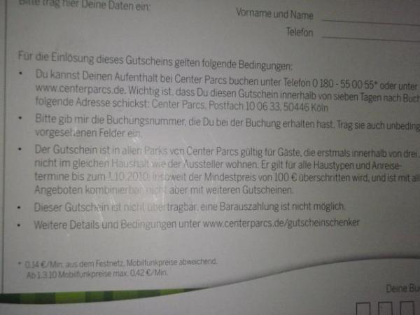Bild zu Möchte ein NEUkunde bis 1.10.2010 einen Centerparcsurlab machen ?? - Sparforum - Forum rund ums Sparen