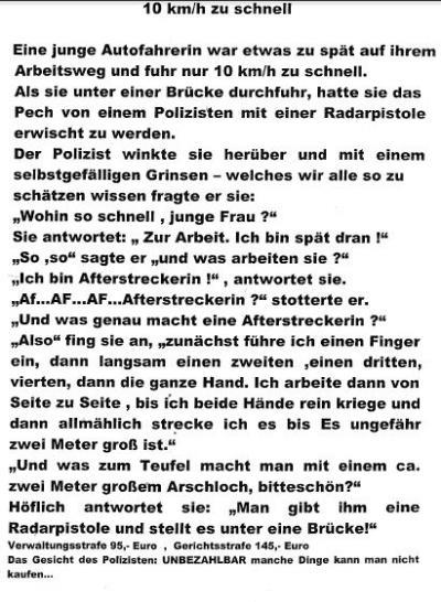 Bild zu 10 km zu schnell ! - Aktuelles