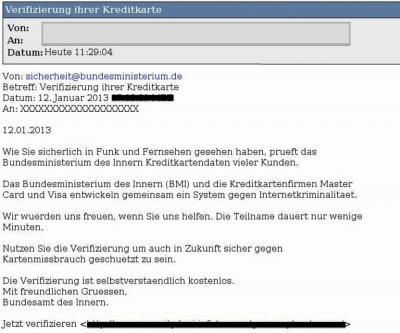 Bild zu Warnung vor angeblicher Kreditkartenverifizierung - Aktuelles