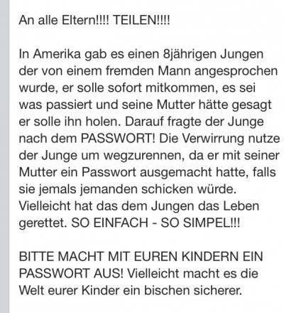 Bild zu Passwort - Sehr empfehlenswerter Artikel für ALLE Eltern - Aktuelles