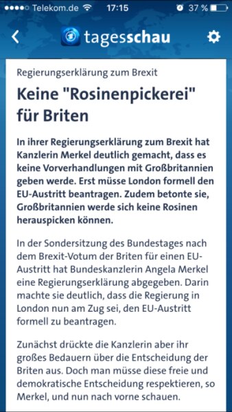 Bild zu Keine Rosinen für die Briten - Aktuelles