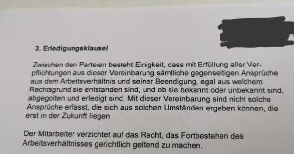 Bild zu Aufhebungsvertrag / Urlaubsabgeltung - Finanzen, Recht und Versicherung