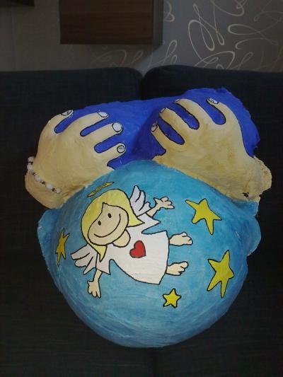 Bild zu Babybauch Gipsabdruck bemalt :-) Eure Meinung bitte :-) - Forum für Januar - Mamis