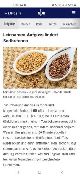 Bild zu Hilfe gegen Sodbrennen Goldleinsamen Tee - Forum für Februar - Mamis