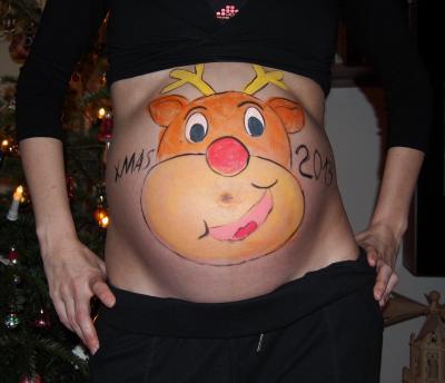 Bild zu Belly-Painting Xmas-Gruß an Euch alle! - Forum für März - Mamis