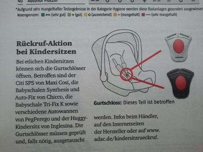 Bild zu Rückruf Kindersitze - Forum für April - Mamis