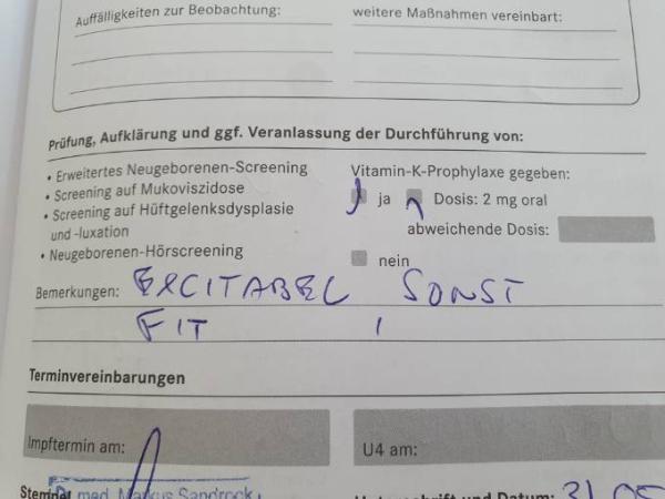 Bild zu Entziffern von Eintrag in U-Heft - Forum für April - Mamis