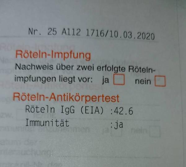 Bild zu Röteln wert nicht eindeutig. - Forum für April - Mamis