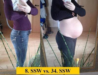 Bild zu Bauchivergleich 8. SSW vs. 34. SSW ^^ - Forum für Mai - Mamis