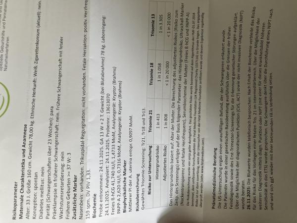 Bild zu Ersttrimester Screening und Ergebnis - Forum für Mai - Mamis