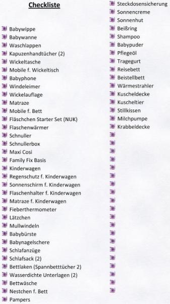 Bild zu Checkliste Babyausstattung (um HILFE gebeten :)!!) - Forum für Juni - Mamis