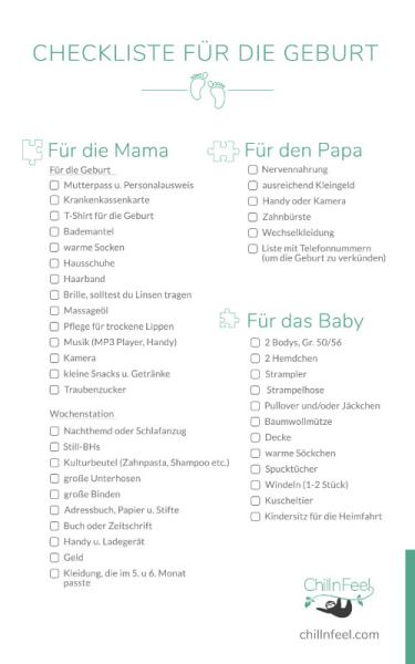 Bild zu Checkliste für die Geburt - Forum für August - Mamis