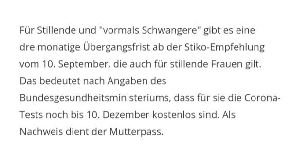 Bild zu Nochmal Update: Corona Test bezahlen in der Stillzeit - Forum für August - Mamis