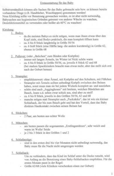 Bild zu liste für Erstausstattung - Forum für Oktober - Mamis