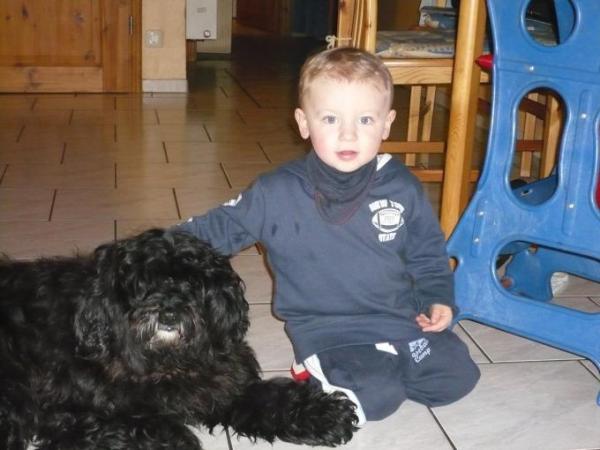 Bild zu So  gute  Nacht zusammen und nochmal  Sohnemann mit  Hundi - Baby Forum - Allgemeine Themen