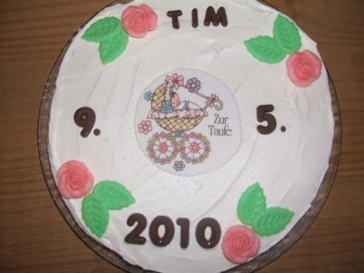 Bild zu noch einer da??? ich wollte euch mal die gerade fertig gewordene torte zur taufe - Baby Forum - Allgemeine Themen