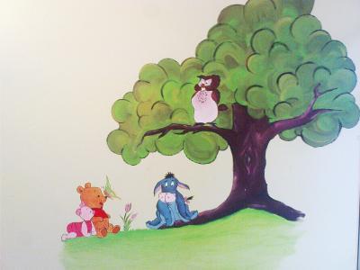 Bild zu das bild an der kinderzimmerwand ist jetzt fast fertig - Baby Forum - Allgemeine Themen