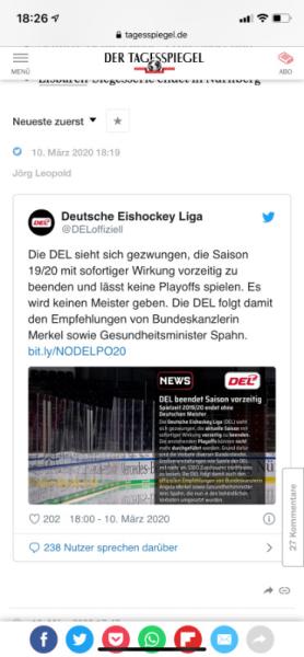 Bild zu Oh....die DEL beendet wegen Corona die Eishockeysaison..... - Baby Forum - Allgemeine Themen
