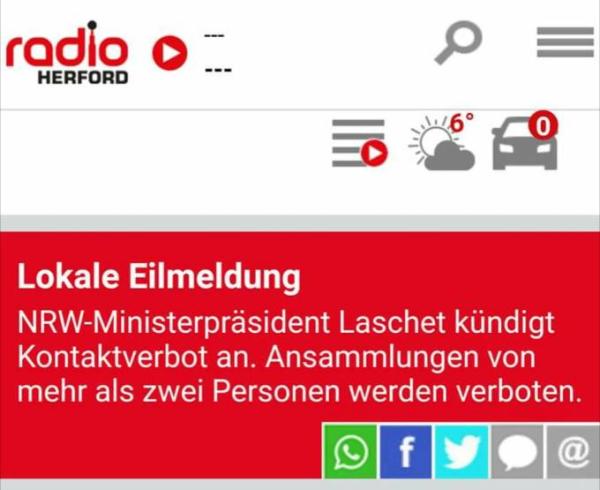 Bild zu NRW-Ministerpräsident Lasche kündigt Kontaktverbot an. - Baby Forum - Allgemeine Themen