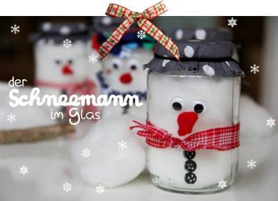 Bild zu eine sehr süße idee - schneemann im schraubglas - Spielen und Basteln mit Kindern