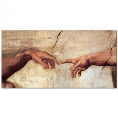 Bild zu Frage zu Wandbild "Hände" (Michelangelo "Creazione di Adamo") - Einrichten und Deko