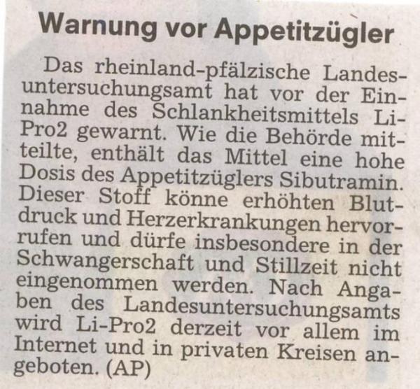 Bild zu warnung vor appetitzueglern - Diätclub - Forum und Erfahrungsaustausch