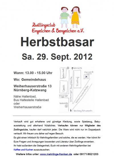 Bild zu Zwillingsbasar Nürnberg, 29.9.12 - Mehrlinge - für Eltern mit Zwillingen, Drillingen und mehr