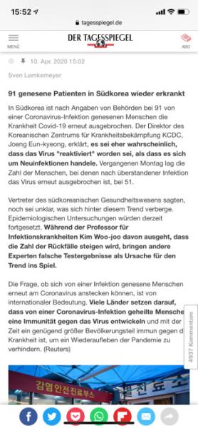 Bild zu 91 genesene Patienten in Südkorea neu erkrankt....... - Coronavirus - Schwangerschaft, Baby, Kinder und Familie