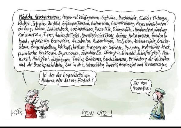 Bild zu Cartoon im "Spiegel" zu Nebenwirkungen - Coronavirus - Schwangerschaft, Baby, Kinder und Familie