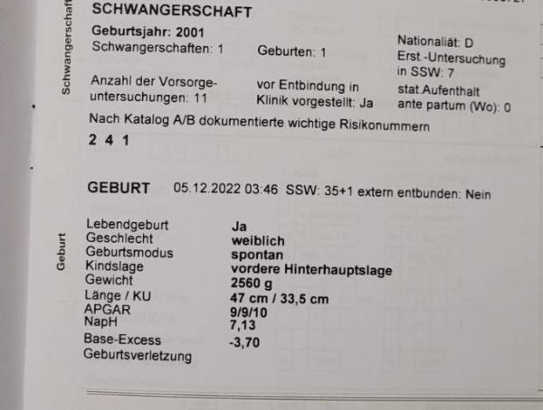 Bild zu Base Excess Wert - Geburtsverlauf und Geburtsberichte