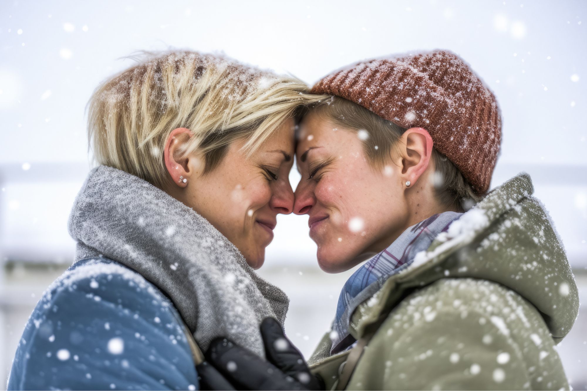 zwei frauen umarmen sich