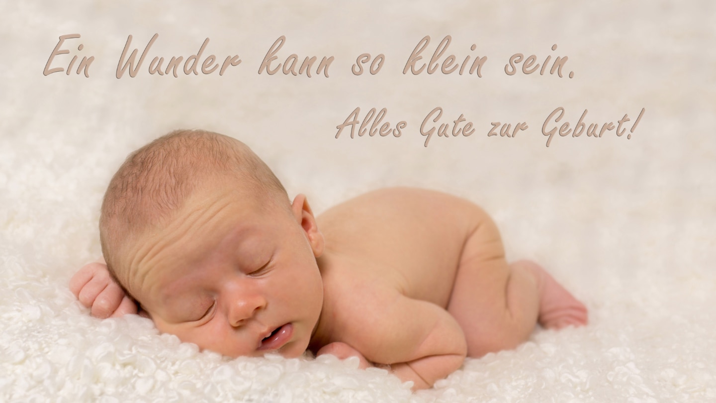 baby mit spruch zur geburt