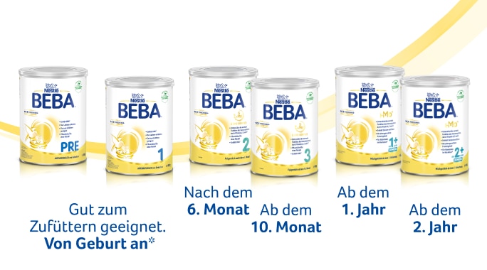 Beba Sortiment an Milchnahrungen