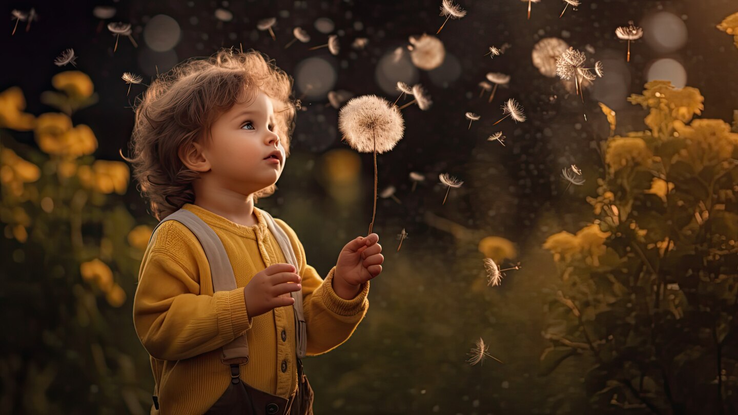 Junge mit Pusteblume