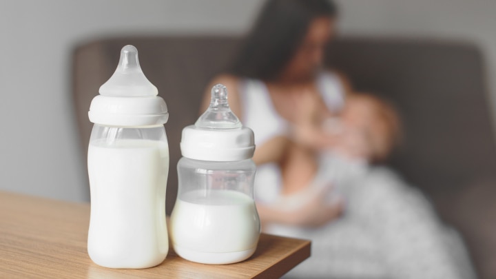 Bottles with breast milk