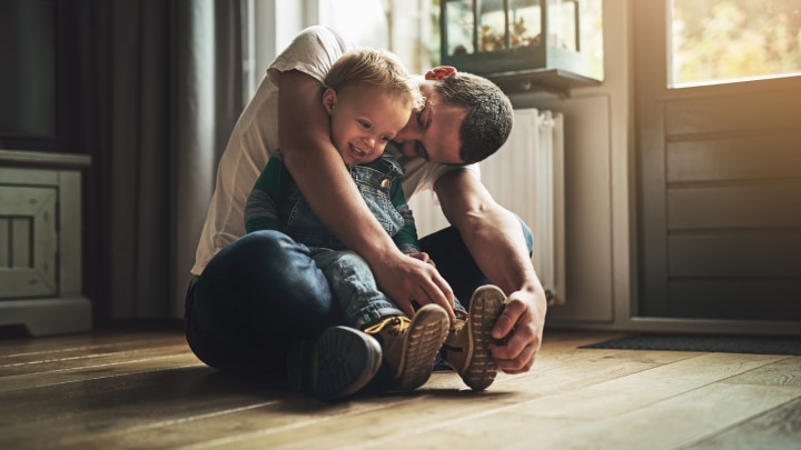 papa mit sohn