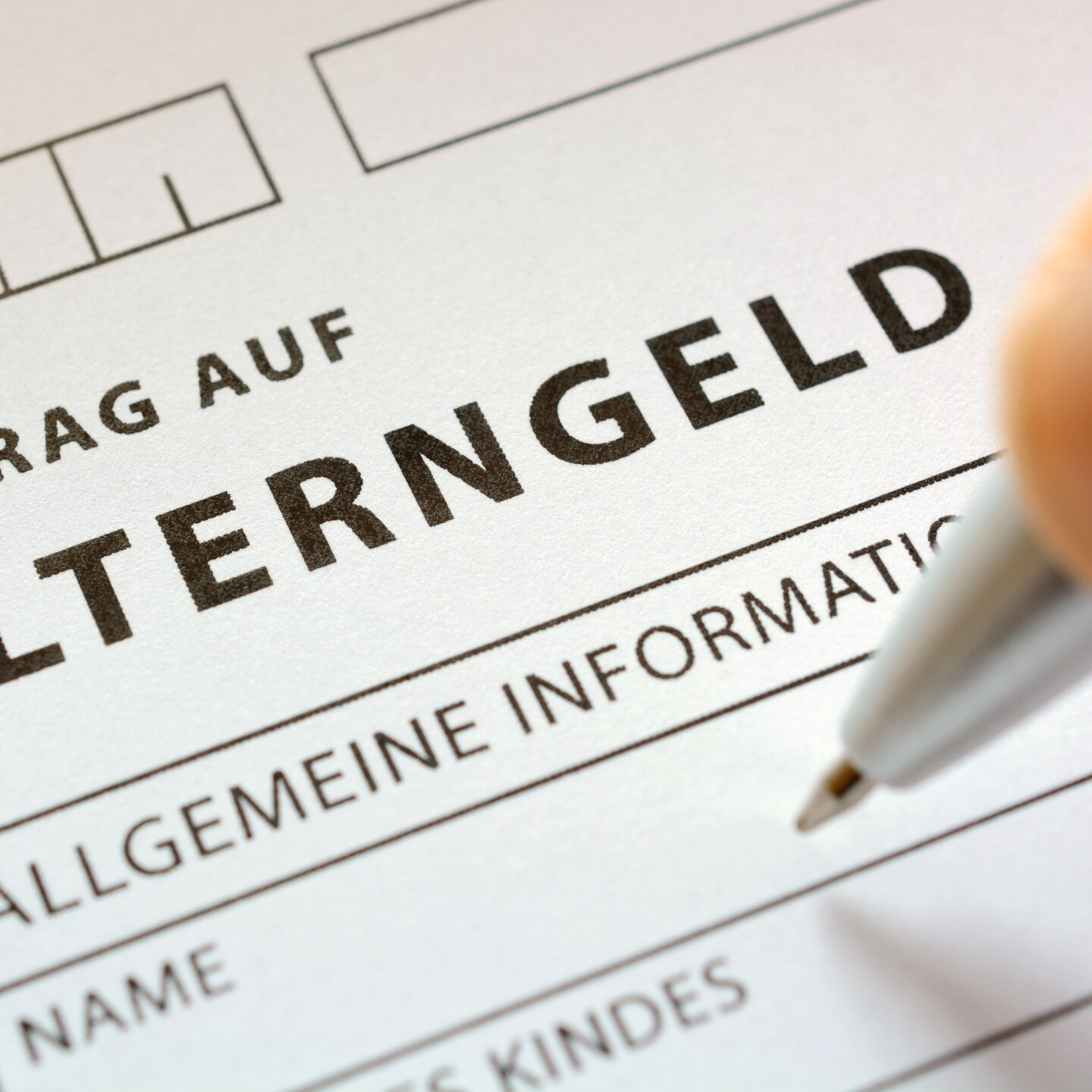 Antrag auf Elterngeld als Formular zum Ausfüllen