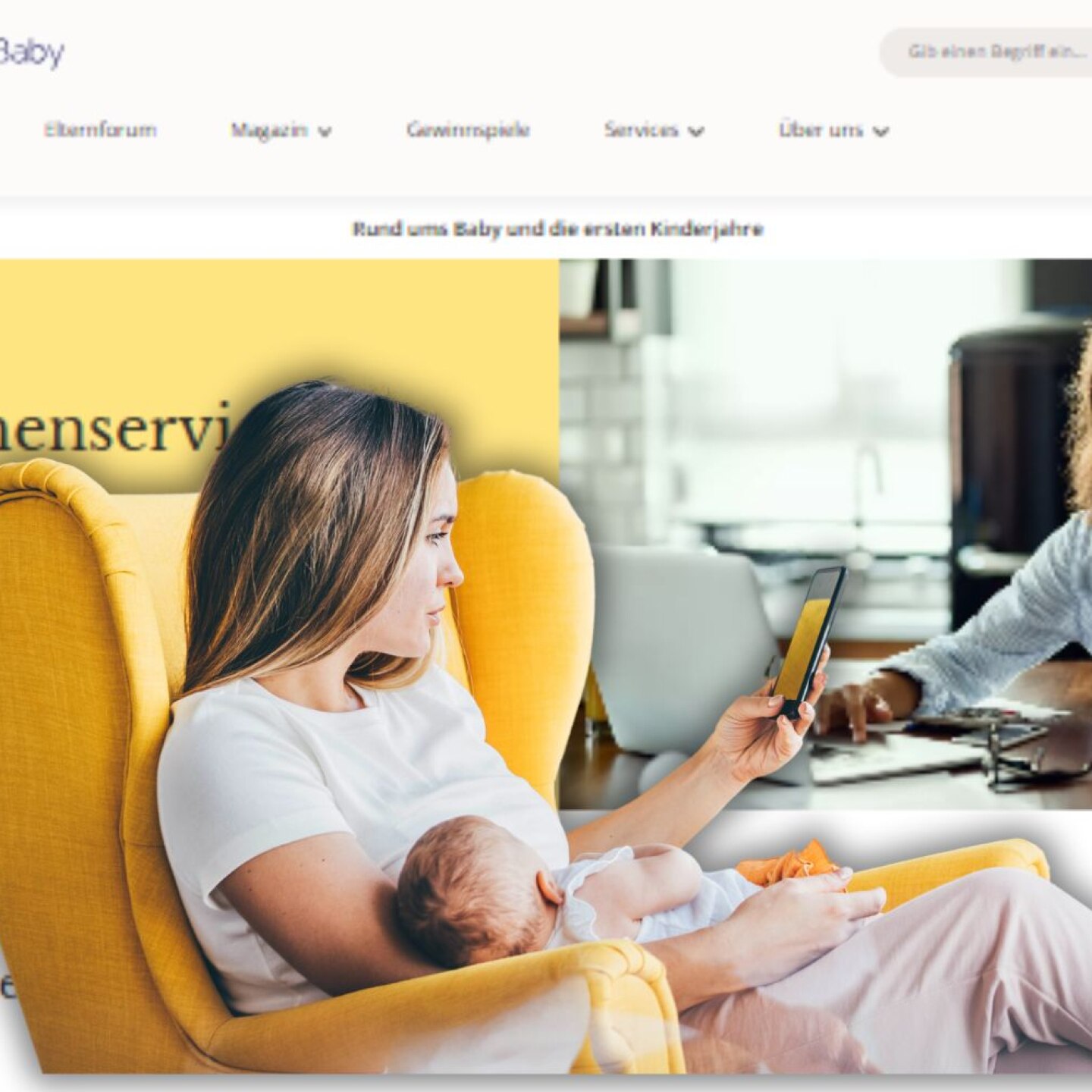 frau im sessel auf rund ums baby