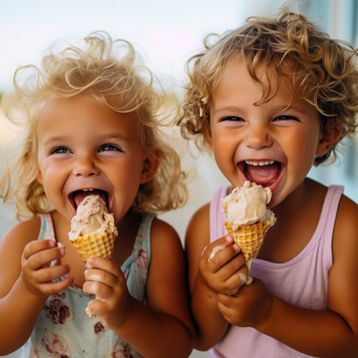 Kinder essen Eis